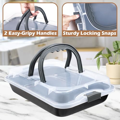 Webake 9x13 Inch Baking Pan with Lid and Handle, Non-Stick Cake Pan 2-Piece Set Rectangle Cake Carrier for Transport & Serve by Webake - Image 4