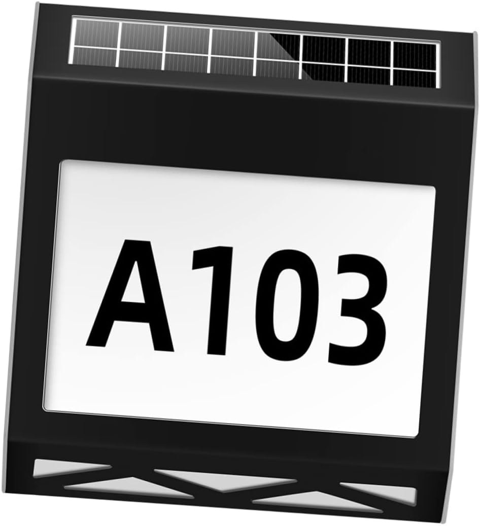 Generic Solar Address Sign with Led Illumination House Number Lamp for Outdoor Use Energy-saving Solar-powered Light for Gardens Patios and Pathways