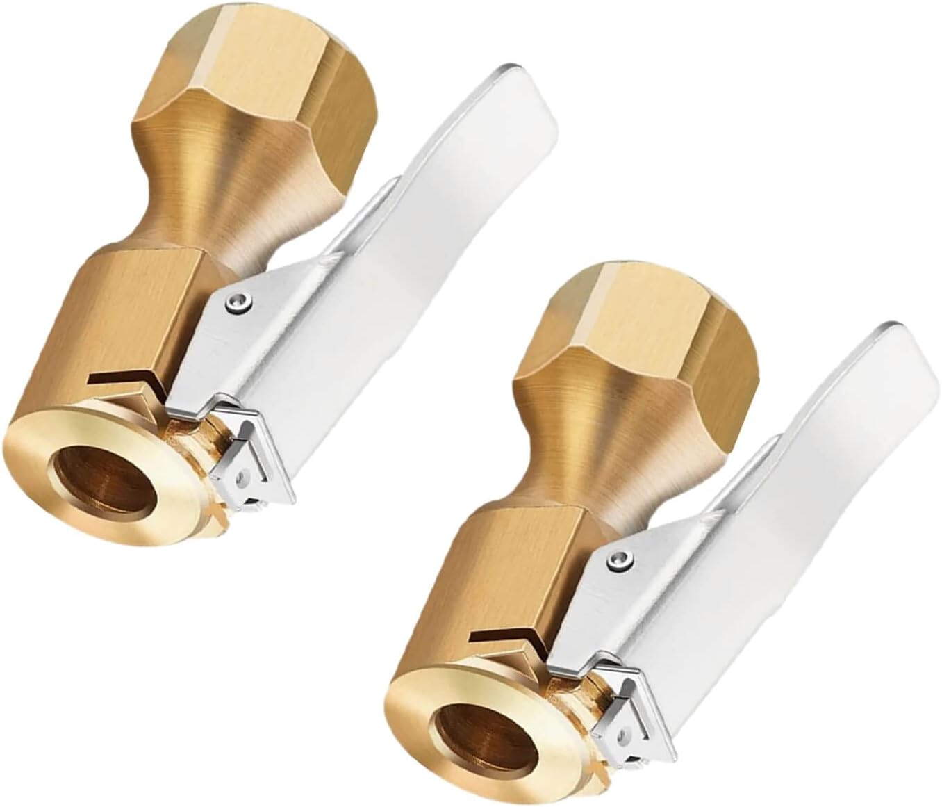 XYWZV Heavy Duty Brass Air Chuck with Clip Adapter, Open