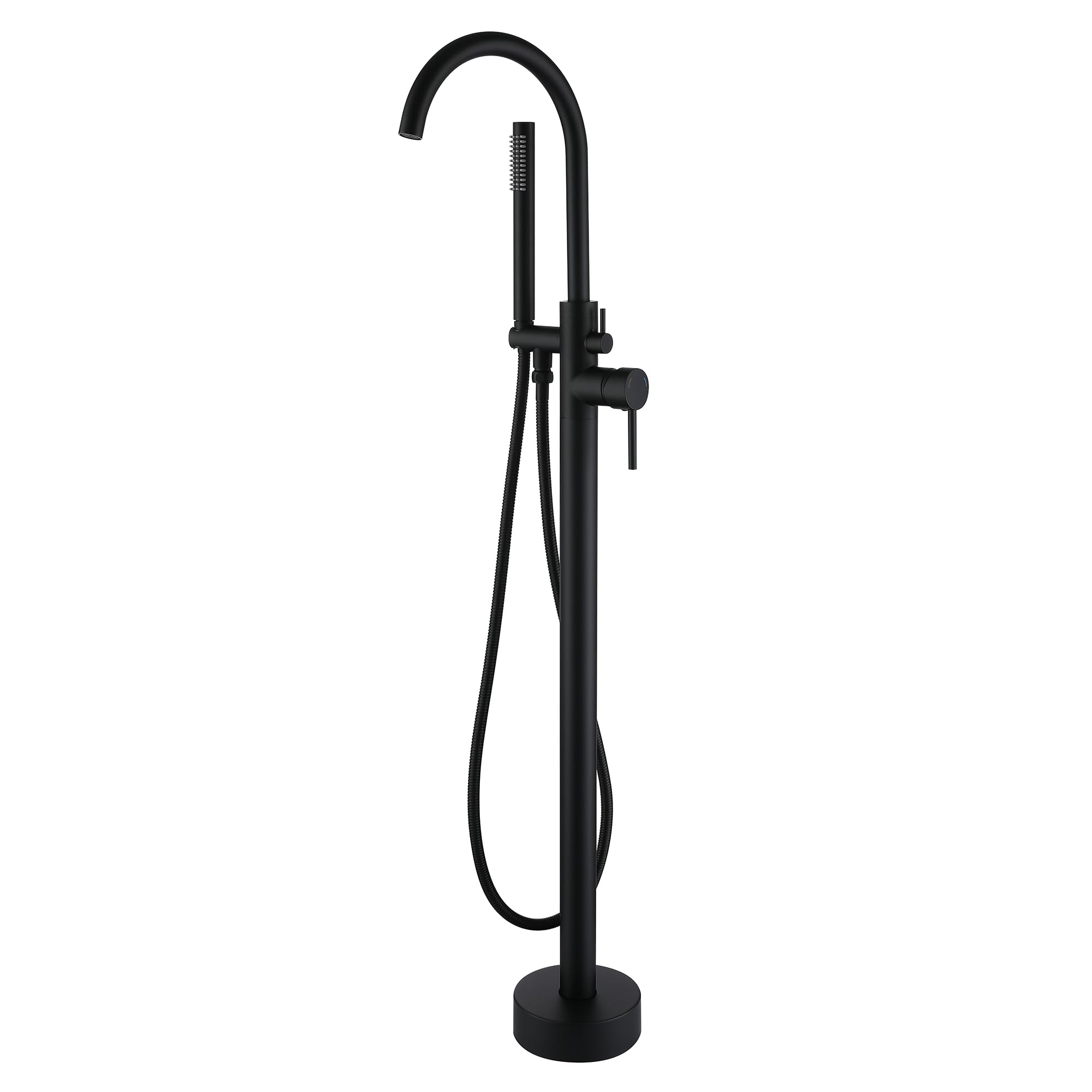Freestanding Rubinetti Per Vasca nero, Montaggio A Pavimento Miscelatore Rubinetto Per Vasca Rubinetto Per Vasca Da Bagno Indipendente, Girevole A 360°, Con Doccetta Per Vasca (nero-A)