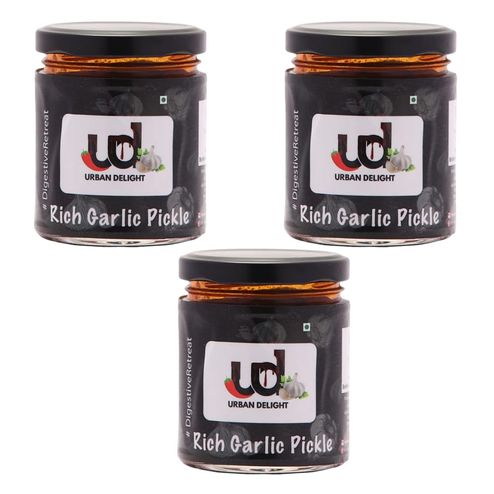 URBAN DELIGHT Garlic Pickle - 200G (Pack of 3) | Traditional Lehsun Ka Achar Made with Premium Garlic Cloves & Authentic Indian Spices | Tangy Spicy Pickle for Meals, Kitchen, Dining & Everyday Use-image-37