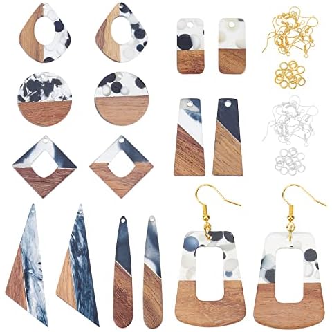 OLYCRAFT 156 Pendientes de Resina y Madera de Nogal Cover