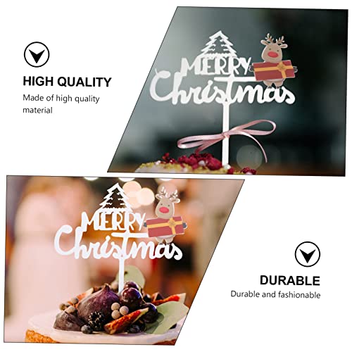 Amosfun 10 Pçs Topo De Bolo De Natal Enfeites De Cupcake Enfeites De Cupcake Topo De Sobremesa De Na