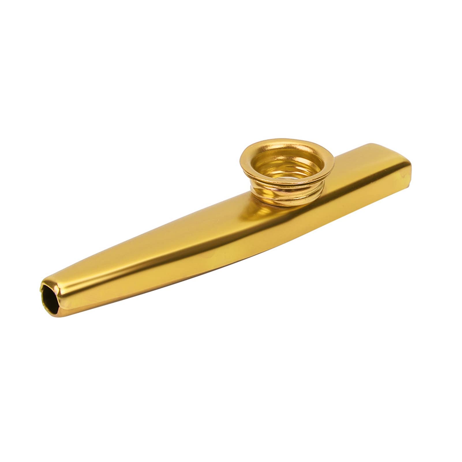 Metal Kazoos, Service Life Aluminum Alloy Kazoo, Portable Not Easy To Damage Aluminum Alloy for Practice Instrument Lovers Beginner Traveling (Gold)