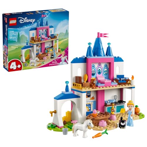 LEGO ǀ Disney Princess Château de Cendrillon et Ses Amis Animaux - Jouet de Construction - Jeu Éducatif avec Mini-Poupées & 4 Figurines Animaux - Cadeau...