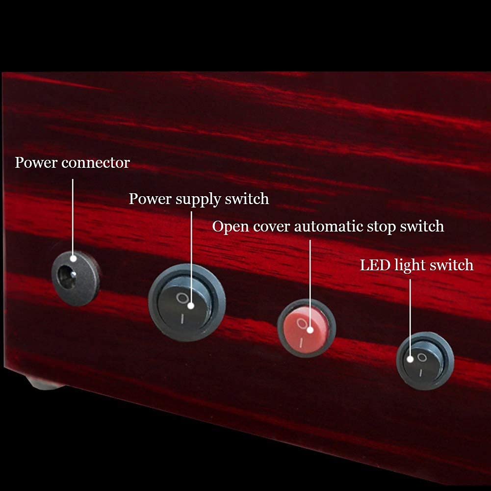 Caricatore Automatico per Orologi con 6+10 Scomparti, Custodia con Motore Silenzioso e Guscio in Legno, Alimentazione a Batteria o Tramite Adattatore CA, 5 modalità di Rotazione, e