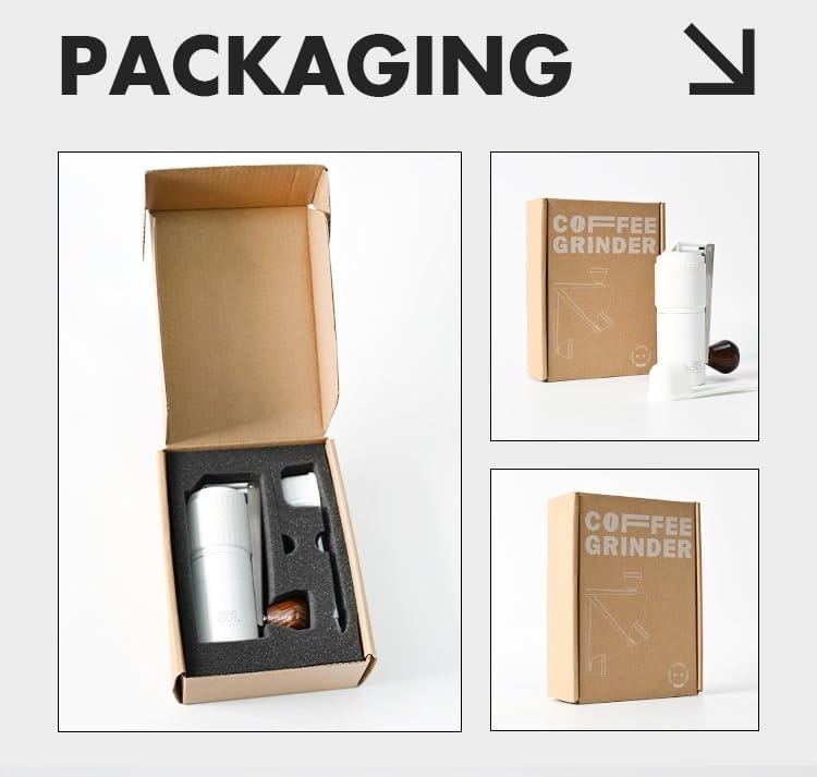 ポータブルハンドグラインダーコーヒー粉砕機 304ステンレス鋼製 シリコーンゴムスリップカバー 木製ハンドル 折りたたみ式設計 家庭