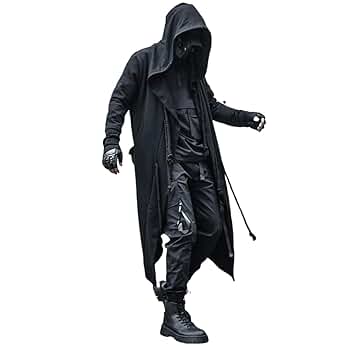 Jaeger Dark Gray Hooded　ロングマント aogz-cross-irregular-mid-