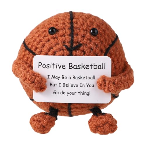TOYMIS Positiver Basketball, Gehäkelter Basketball Mini-Puppe Basketball zur Emotionalen Unterstützung Positives Geschenk Emotionales Unterstützungsgeschenk für Kinder und Erwachsene