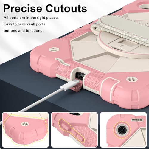 Coque Revvl Tab 2 2025 rotative antichoc silicone or rose