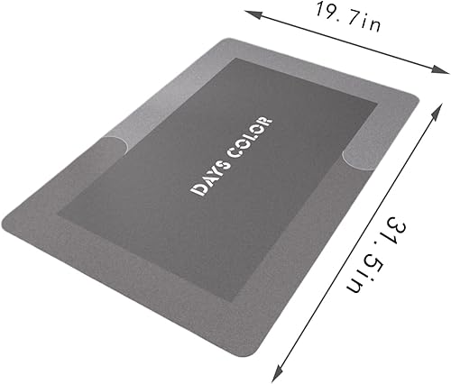 Miniatura 3 de Ewixni Tapetes de cocina para piso, tapetes de cocina antifatiga, absorbentes y fáciles de limpiar (gris, rectangular)