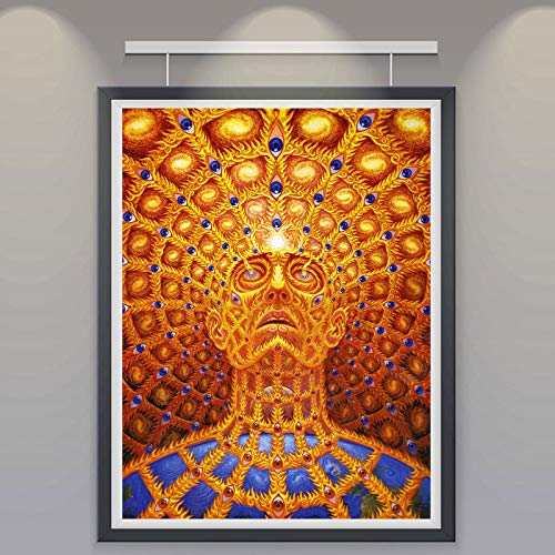 yhyxll Wandkunst Alex Grey Oversoul Silk Poster und Print Trippy Psychedelic Abstrakte Malerei Bilder für Wohnzimmer Wohnkultur Eine 50x70 cm