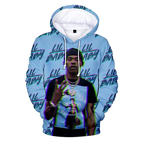 Amanecer Lil Baby Unisex Hoodie 3D Printed Hooded Pullover Sweatshirt Hoodie for Men Women Teen L