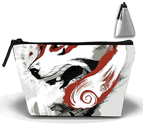 Preisvergleich Produktbild Aquarell Wolf dauerhafte wasserdichte trapezförmige Reise-Make-up-Tasche