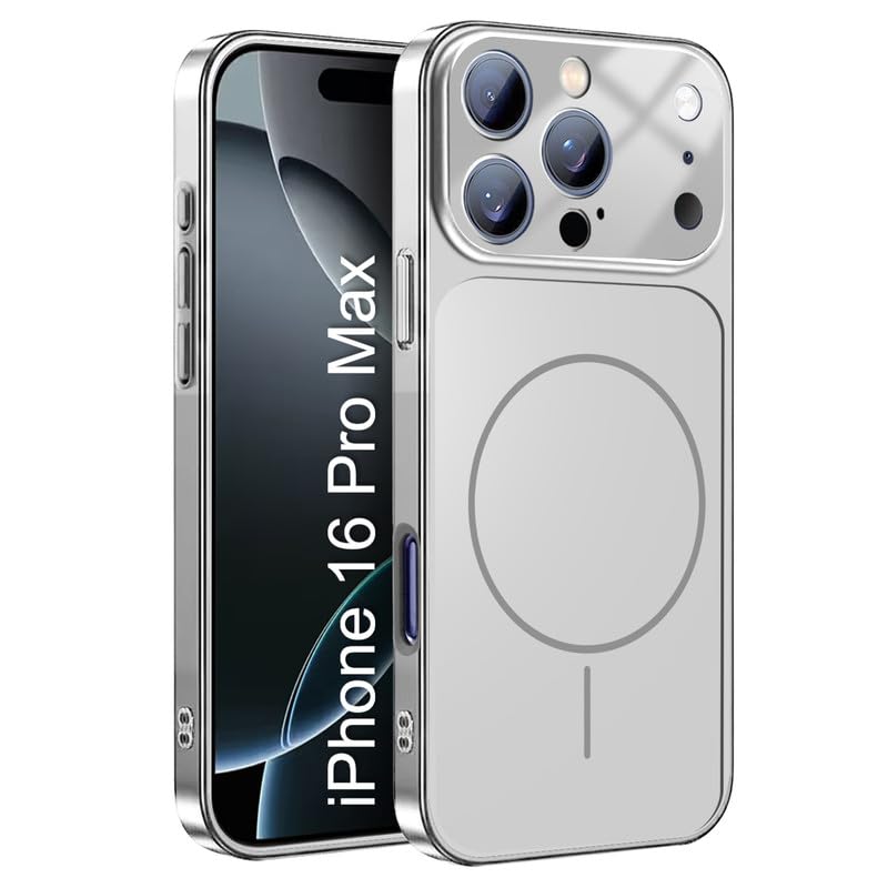 Image of LuxuryKase Converter Case for iPhone 16 Pro Max | Premium Protective MagSafe Cover | iPhone 17 Pro Series Style Design | in Built Camera Guard | Wireless Charging Compatible - Silver
