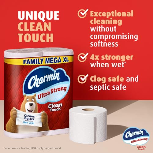 Image of Charmin Ultra Strong Clean Touch Toilet Paper, 18 Family Mega XL Rolls = 126 Regular Rolls