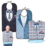 SUPPUIMNT 3 Stück Lätzchen für Erwachsene, Erwachsener Lätzchen mit krumbem Fänger...