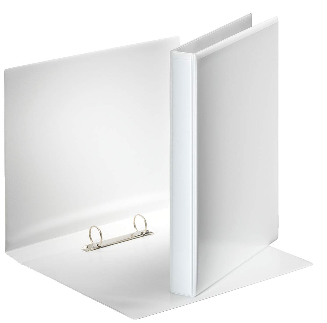 Esselte Präsentationsringbuch mit Taschen, A4, 10er Pack, Ringbuch mit 2 Rund-Ring, 25 mm, PP, Weiß, 49708