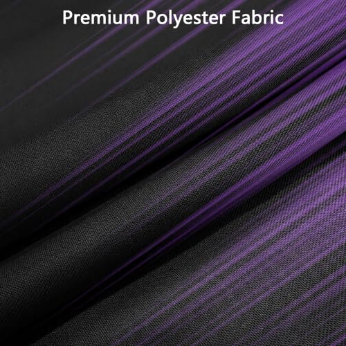 Image of AAtter Purple and Black Ombre Shower Curtain 60x72 Inch, Dark Gothic Aesthetic Polyester Fabric Bathroom Decor with 12 Hooks, Moody Abstract Striped Bathtub Set