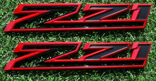 Image of 2 Pack 2019-2025 Z71 Emblem Decals Side Badges Compatible with Silverado Z71 Parts 84632695 (Red)