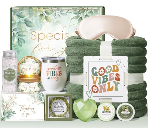Birthday Gifts for Women Self Care Gifts, Relaxing Spa Gifts Baskets Get Well Soon Gifts Care Package for Women with Blanket, Unique Gifts Idea for Mom Mother Her Wife Girlfriend Best Friend Sister