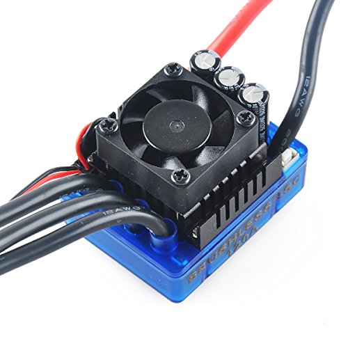 Crazepony-UK 120A Brushless ESC Electric Speed Controller with 6.1V/3A BEC for 1/8 1/10 RC Car Track