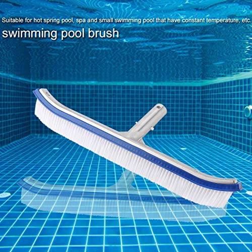 Image of Spiry Pool Brush Head Strong 18 inch Aluminium Swimming Pool Cleaning Brush with EZ Clips, These Heavy Duty Brushes Cleans Walls, Tiles & Floors Effortlessly & Strong Bristles