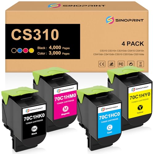 Lot de 4 toners Lexmark CS510de reconditionnés pour imprimer vos documents