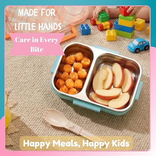 Image of Trueware Cool Touch 304 Stainless Steel PU Insulated Lunch Box with Two Compartment BPA Free, Food Grade Ideal for School, Picnic, Office & Outdoor - 540ml