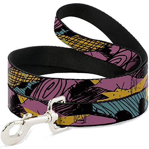 Buckle-Down Dog Leash Nightmare Before Christmas Sally Dress Patchwork 6 Feet Long 1.0 Inch Wide