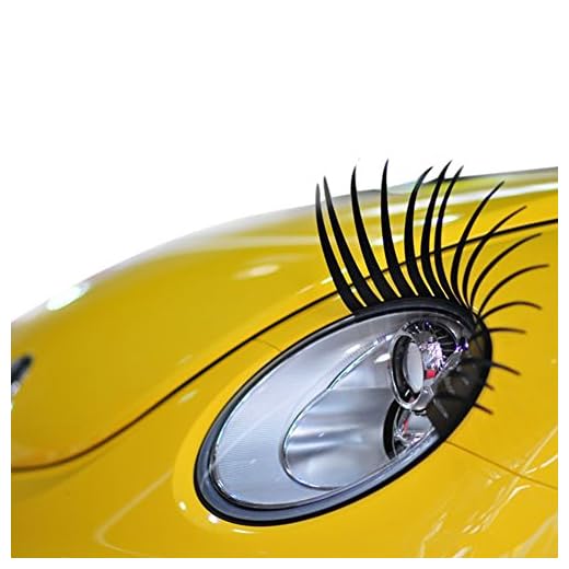 Car Eyelashes FITS ALL CARS Pair of Universal Curly Sexy Car Headlight Eyelashes Decal Sticker Vinyl By AoE Performance