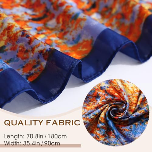 Printed Long Shawl for Women Chiffon Sheer Scarves and Wraps for Evening Dresses4