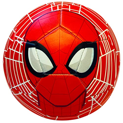 Marvel Spider-Man Soccer Ball Mask and Webs Design Youth Kids Futbol Multi Size 5 Red Combo