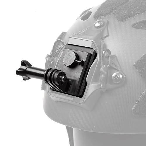 FMATAL GEAR CNC Machined 6061 Aluminum Tactical Helmet Camera Mount for GoPro, DJI Osmo Action, Insta360 - NVG Style Action Camera Bracket for Airsoft, Military, Outdoor Sports (Black)