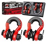 AMBULL Upgraded Snatch Block, 3/4" D Ring Shackle (2 Pack) 22,000lb Break Strength with Towing Pulle