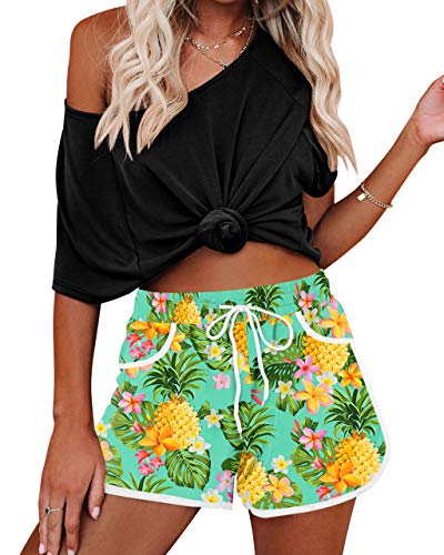 Image of For G and PL Women Summer Floral Beach Boardshorts with Pockets Swim Trunks