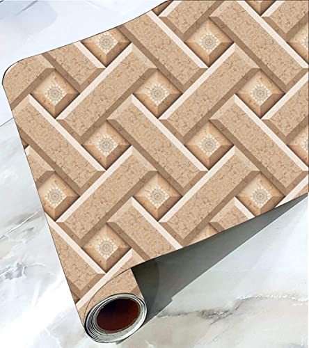 Image of CABANA HOMES Wall Stickers DIY Decal 3D Brick Wallpaper for Wall (45 x 125 cm, 2 Rolls) (12 sq. ft) Decorative Self Adhesive Lobby Haal Furniture Wardrobe, Beige