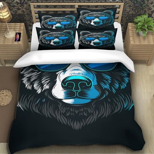 Housse de couette imprimé 3D plage en microfibre hypoallergénique douce