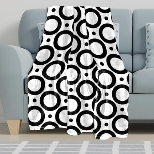 Couverture polaire cercles et points de 150x130cm pour lit et canapé - 6