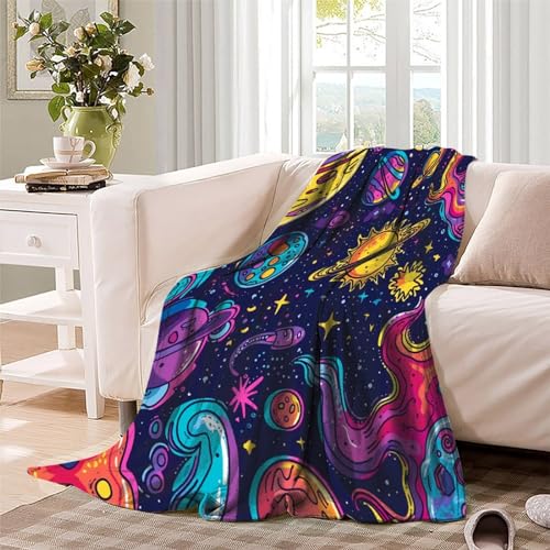 Couverture flanelle espace extérieur finition luxe lit douillet 3D - 6