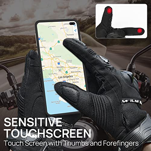 Ilm Motorcycle Gloves For Men And Women Touchscreen Full Finger Motorbike Gloves Riding Off-Road Dirt Bike Gloves Road Racing Motocross Sports Gloves(Medium) #TOP2