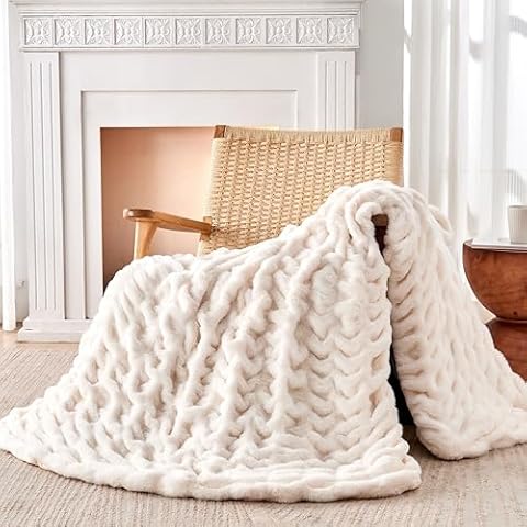 Nobleer Faux Rabbit Fur Blanket Cover