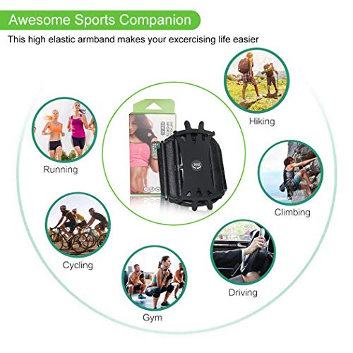 Hccolo ZES-K8FMS-556 Wristband Phone Holder,Hccolo 360°Rotatable Universal Sports Wristband thumb #6