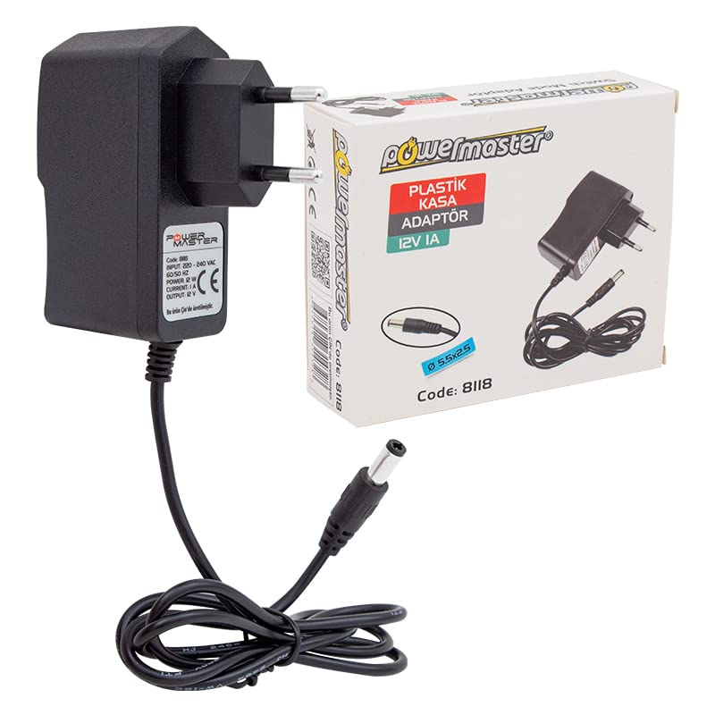 POWERMASTER AYK 12 V - 1 A PRİZ TİPİ ADAPTÖR TEK UÇLU 5.5 * 2.5 UÇ MS-717