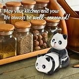 Solniczka i Pieprzniczka Panda Porcelana - Zabawne Przyprawniki Set dla Par Śmieszny Prezent Kuchenny