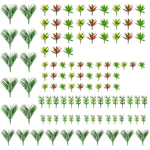 110pcs Model Plants Miniature Toy Trees Train Scenery Fairy Garden Trees Diorama Trees Model Scenery Railway Park Garden Scene Architecture Wargame Trees Model