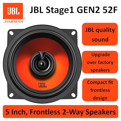 JBL Stage1 GEN2 52F Koaxial Lautsprecher Auto 130mm (5,25 Zoll): von Harman Kardon Car HiFi mit 40W RMS und 320W Max Einbaulautsprecher Auto Boxen - Paarweise