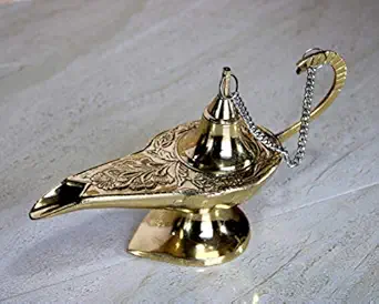ESPLANADE - Aladin Lamp in Brass | Aladdin & Genie Lamp Chirag | Novelty Item | Classic Vintage Collectible Lamp - Home Office Table Decoration & Gift