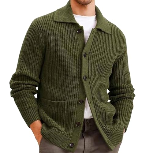 Men's Cardigan Sweater Lightweight Casual Button Knit Open Front Cardigans Streetwear