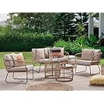 Beliani Ravello Lounge-Set Polyrattan Beige